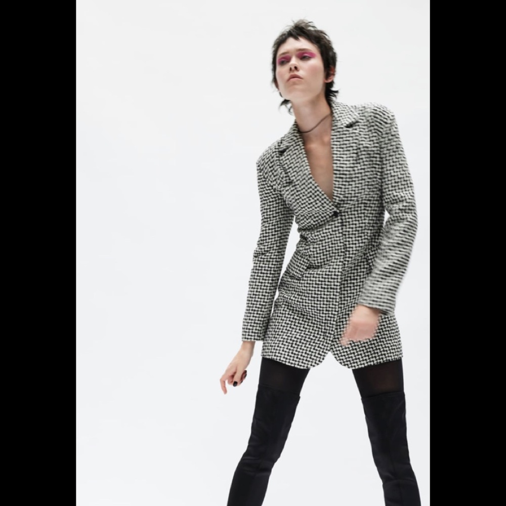 Zara Houndstooth blazer dress